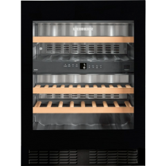 Холодильник Liebherr встраиваемый для вина, 82x60х57.5, полок - 5, зон - 2, бут-34, ST, черный