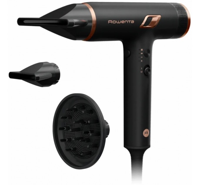 Фен Rowenta T-Shape Maestria Nano, 1700Вт, 3 режими, дифузор, іоніз-я, хол. обдув, чорний