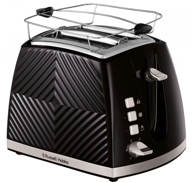 Russell Hobbs toaster GrooWe 2 Slice 850Вт, подогрев, разморозка, пластик, черный