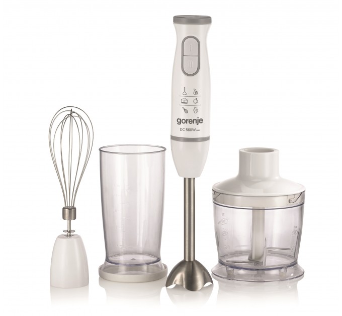 Блендер Gorenje заглибний 560Вт, 4в1, чаша-500мл, подрібнювач, білий