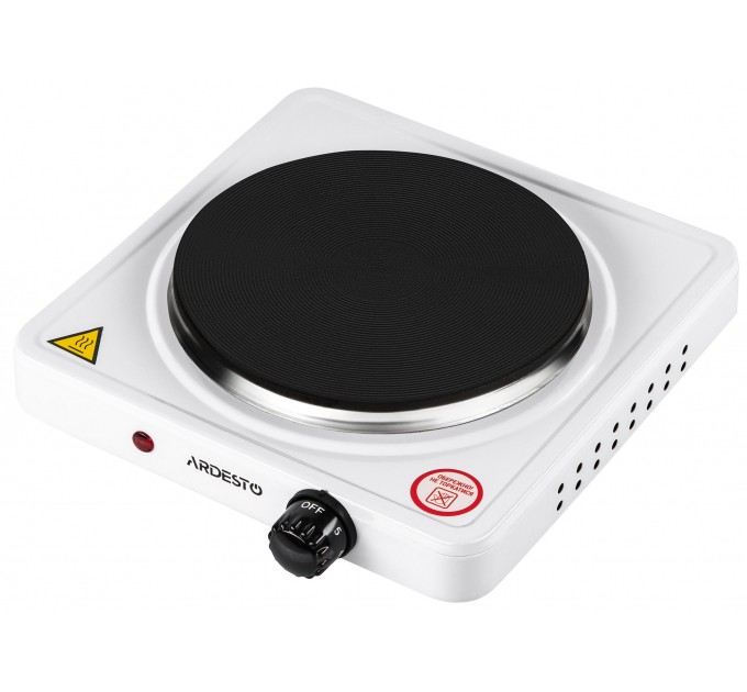 Плитка настольная ARDESTO электрическая, конф. - 1 на 1.5кВт, управл. - мех., белый