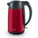 Электрочайник Bosch 1.7л, металл, красно-черный