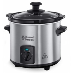 Медленноварка Russell Hobbs CompactHome, 145Вт, чаша-2л, механическое управл., съемная крышка, нерж. сталь, серый