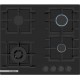 Варильна поверхня Bosch газова на склі, 60см, чавун, чорний