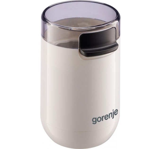 Кавомолка Gorenje роторна 150Вт, об'єм зерен-45г, 3 ступеня помолу, пластик/метал, білий