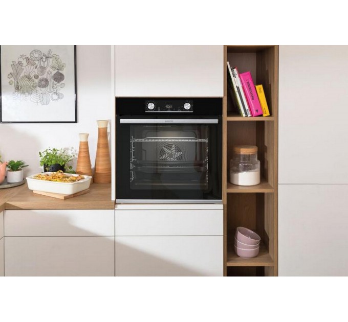 Духовой шкаф Gorenje электрический, 77л, A+, дисплей, ф-ия без добавления жира, черный