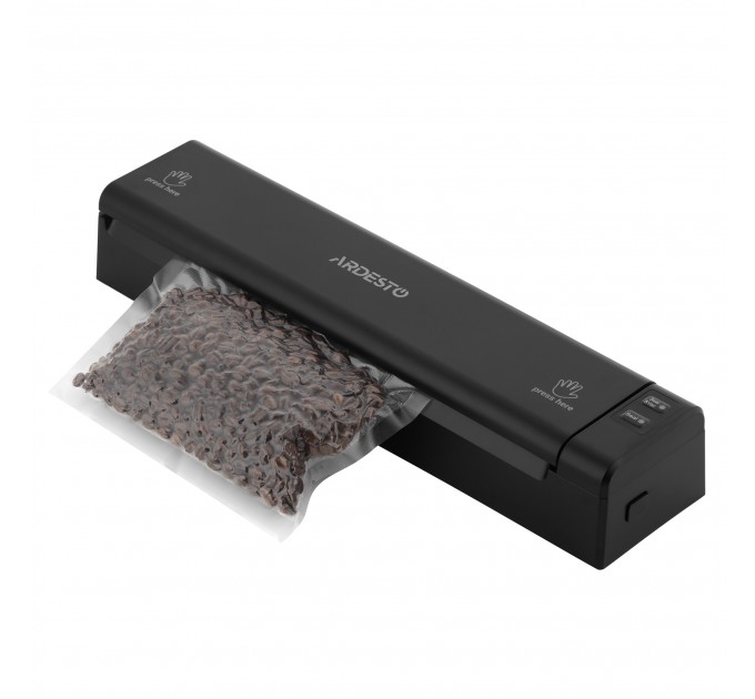 Вакууматор ARDESTO для пакетов та рулонов, 110Вт, 28см, электронное, + 1 рулон, пластик, чёрный