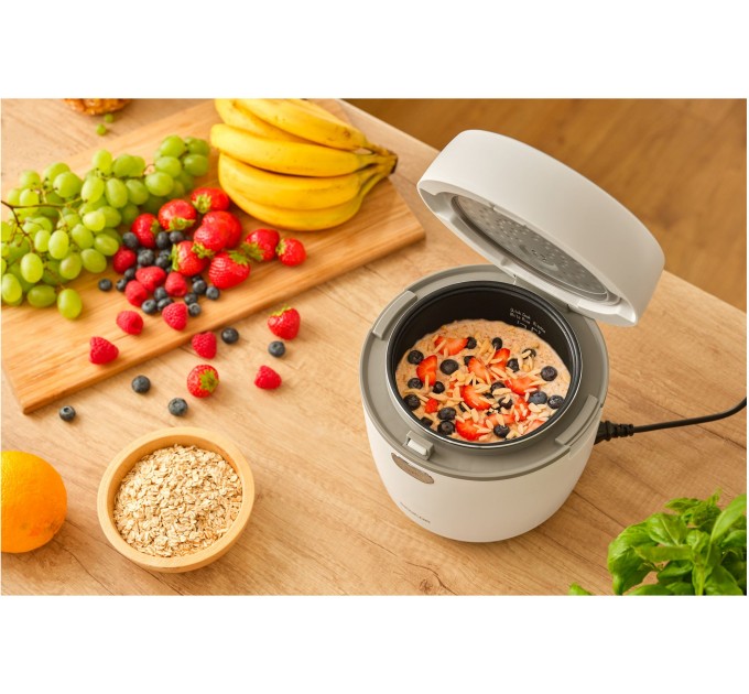 Рисоварка Sencor 350Вт, чаша-0.6л, сенсорне керування, 8 програм, нерж. сталь, пластик, білий