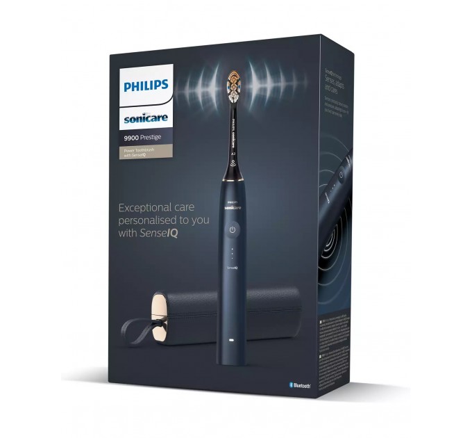 Щітка зубна електр. Philips, Sonicare DiamondClean Prestige 9900, 62т. колив/хв, насадок-1, SenseIQ, зарядний чохол, чорний