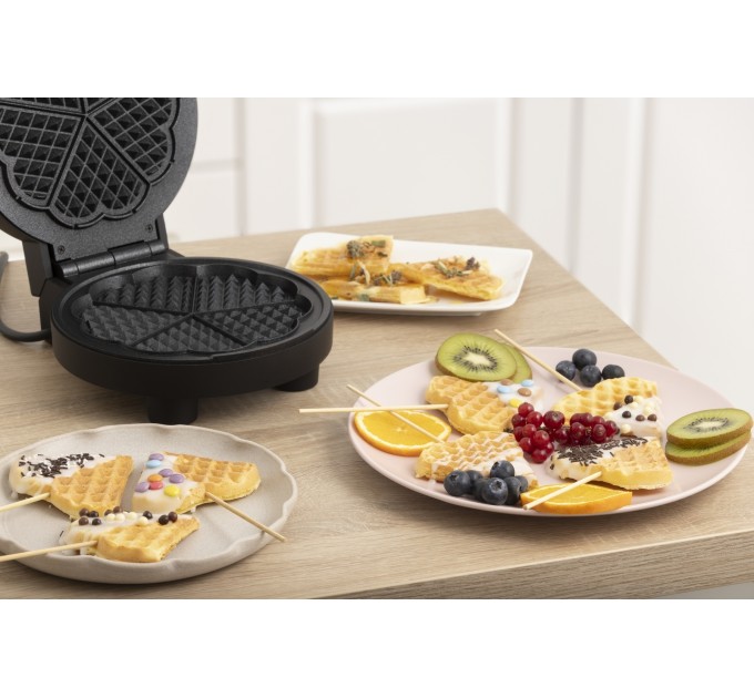 Міні-гриль Gorenje 1000Вт, алюміній, пластина д/вафель, корпус-метал, чорний