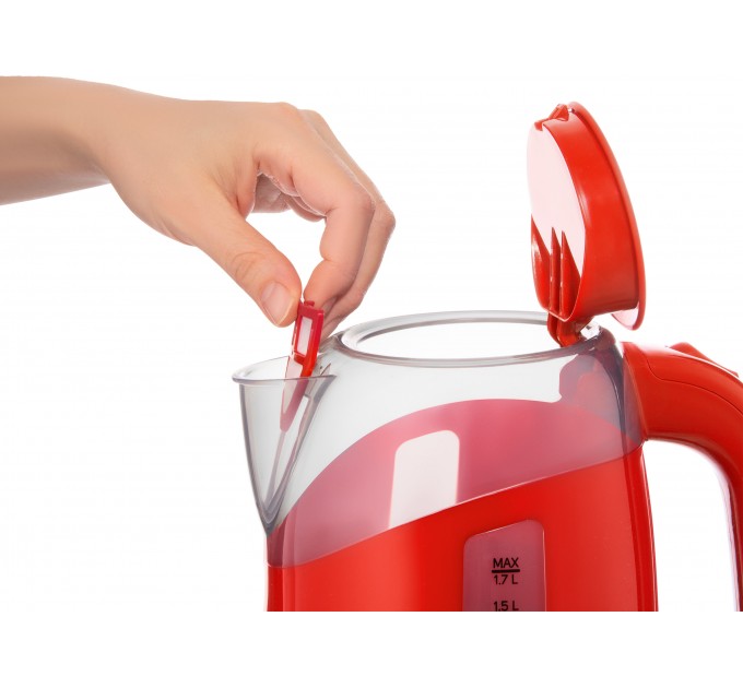 Електрочайник Sencor 1.7л, Strix, пластик, червоний