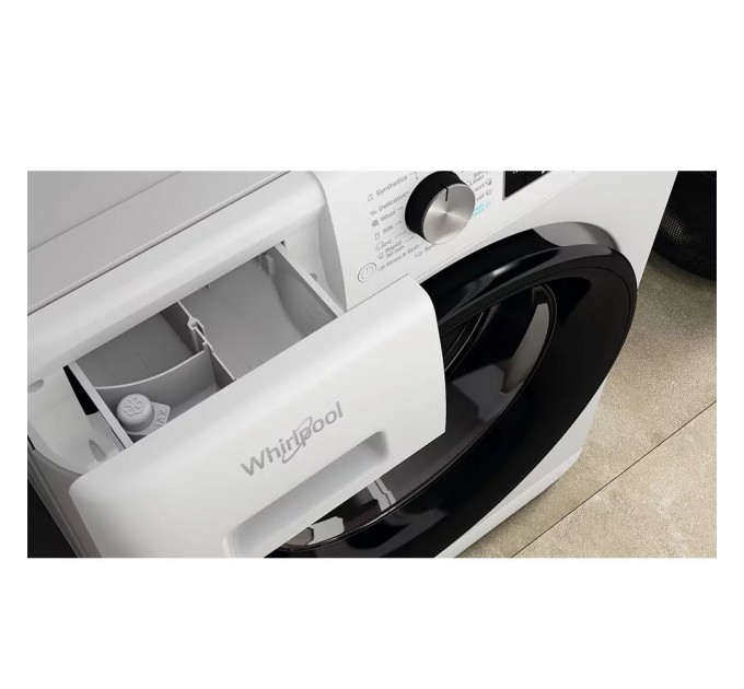 Стиральная машина Whirlpool фронтальная, 10кг, 1400, A+++, 60см, дисплей, пар, инвертор, люк черный, белый