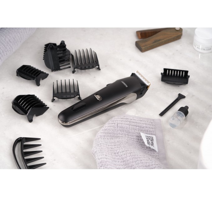 Машинка для стрижки ARDESTO HC-Y32-B, мережа+акум., насадок-6, сталь+кераміка, чорний