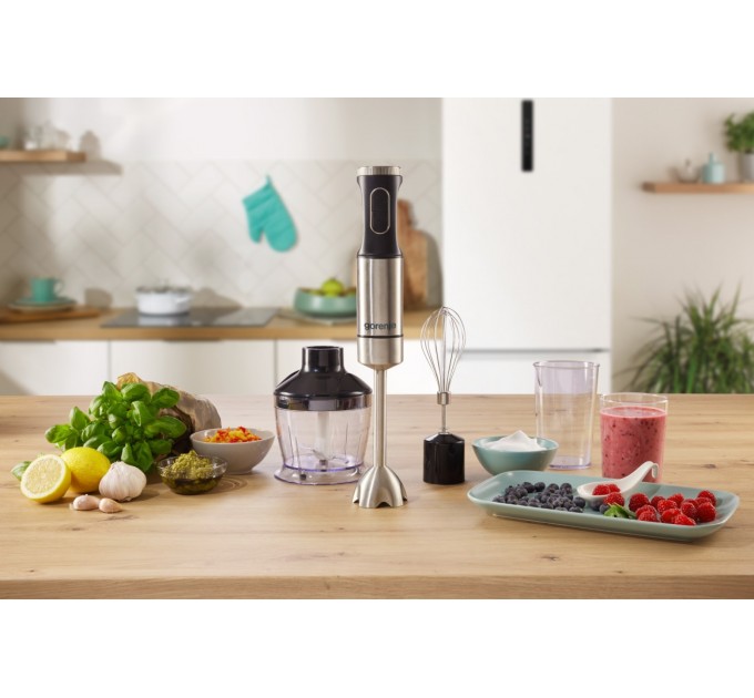 Блендер Gorenje погружной 1000Вт, 3в1, чаша-600мл, нерж