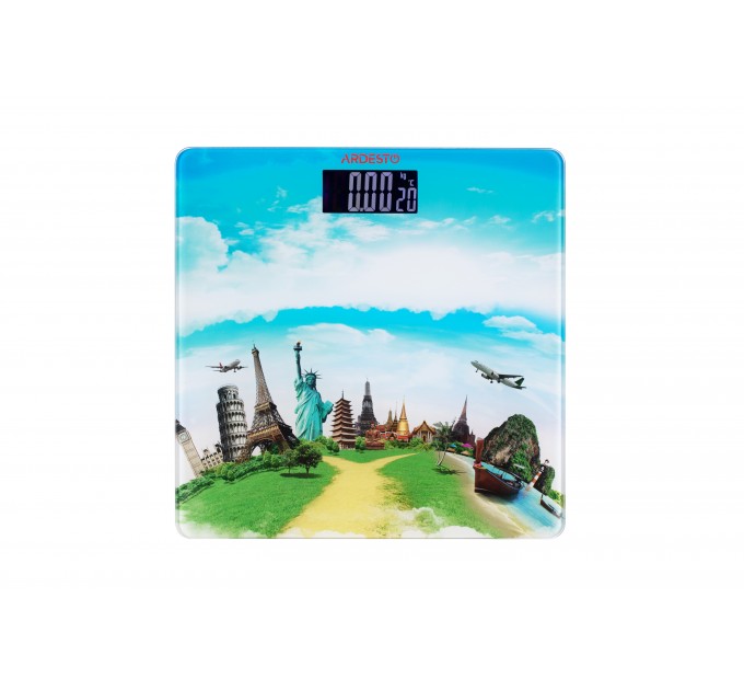 Весы ARDESTO напольные Travel, 150кг, AAAx2 в компл, стекло, многоцветные