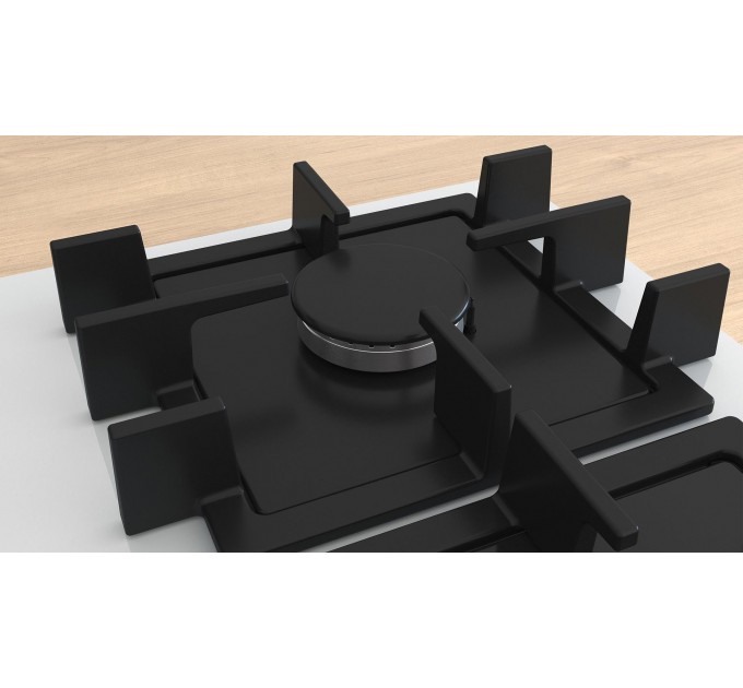 Варильна поверхня Bosch газова на склі, 60см, чавун, білий