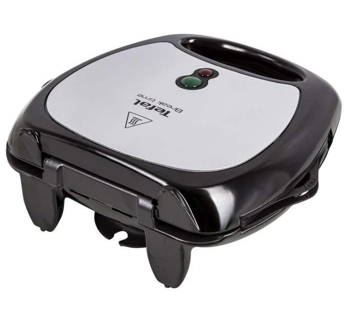 Мультимейкер Tefal Break time 700Вт, тефлон, 3 пластини, корпус-пластик, чорно-сріблястий