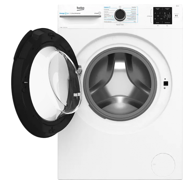 Пральна машина Beko фронтальна, 8кг, 1000, A, 55см, дисплей, інвертор, пара, білий