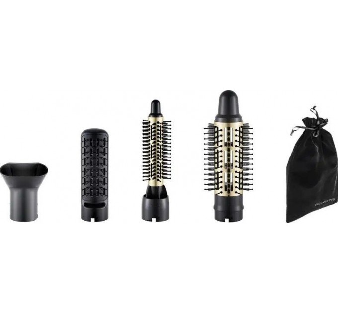 Фен-щетка Rowenta Express Style, 800Вт, режимов-3, иониз-я, хол. обдув, керамика, турмалин, черно-золотой