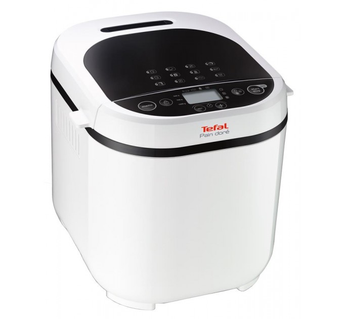 Хлебопечка Tefal PainDore 720Вт, программ-12, макс.вес -1кг, форма-прямоугольник, пластик, черно-белый
