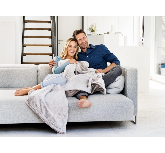 Електрогрілка Beurer традиційна форма, 180х130см, 100Вт, 6 режими, фліс, сірий