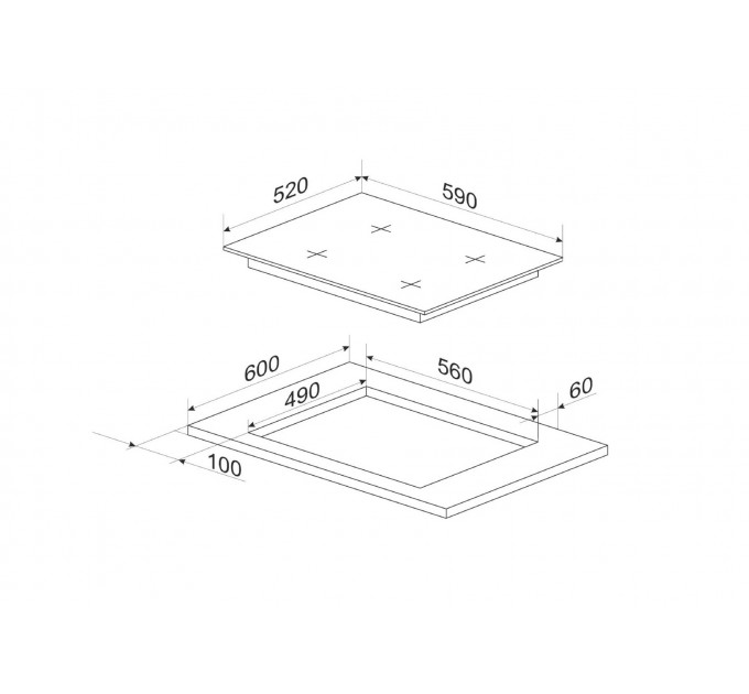 Комплект Hansa (духовка электрическая + поверхность газ на стекле), черный