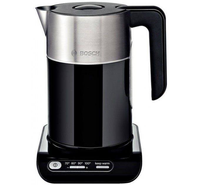 Электрочайник Bosch 1.5л, с двойными стенками, поддержка температуры, черный