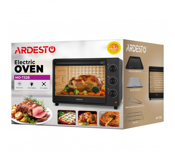 Піч електрична ARDESTO, 32л, 1525Вт, механіч., чорний
