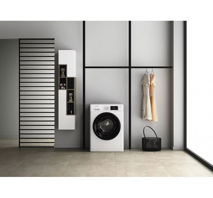 Стиральная машина Whirlpool фронтальная, 10кг, 1400, A+++, 60см, дисплей, пар, инвертор, люк черный, белый