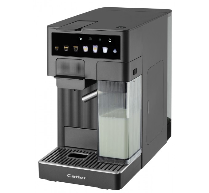Кофеварка Catler капсульная Renzo 1.6л, капсулы, молотый кофе, сенс. управл., автом. капучинатор, серый