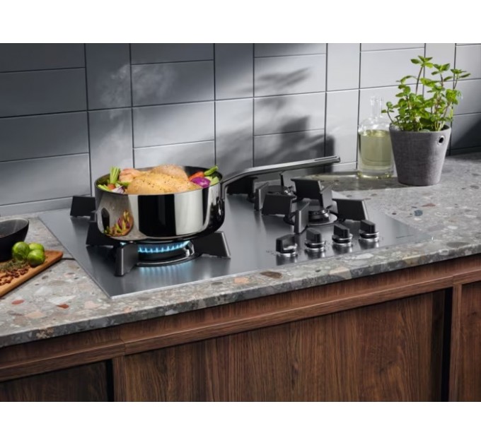 Варочная поверхность Electrolux газовая, 60см, чугун, нерж