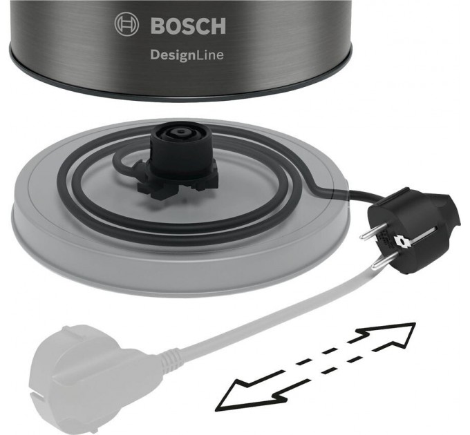 Электрочайник Bosch 1.7л, металл, серый