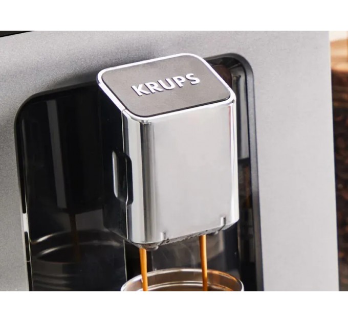 Кофемашина Krups Evidence Hot & Cold 2.3л, зерно, автомат.капучинатор, OLED диспл, авторецептов - 18, серо - черный