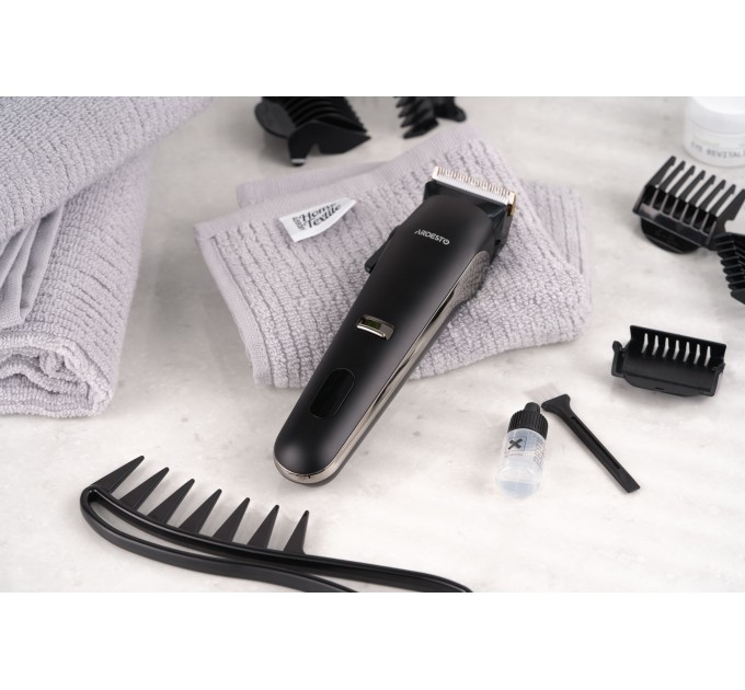 Машинка для стрижки ARDESTO HC-Y32-B, мережа+акум., насадок-6, сталь+кераміка, чорний