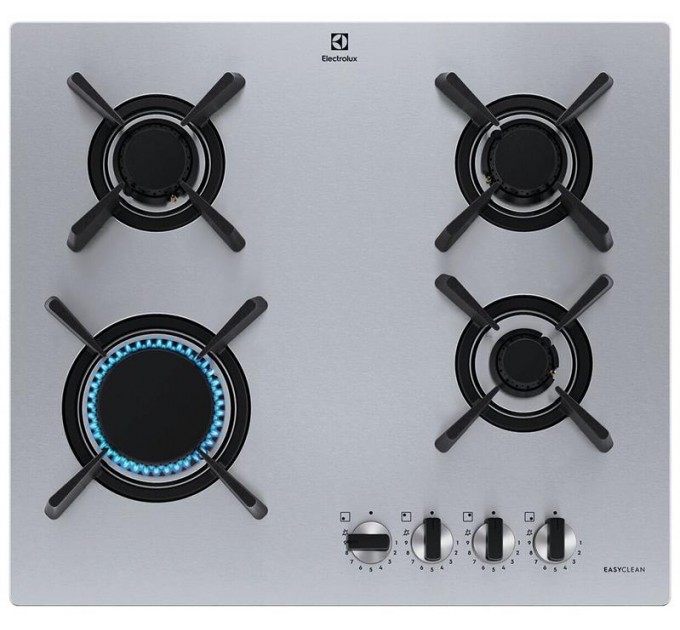 Варочная поверхность Electrolux газовая, 60см, чугун, нерж