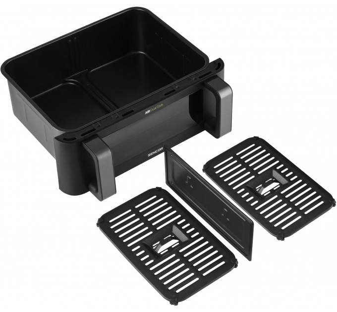Мультипіч Sencor Dual Vita Fryer, 2700Вт, чаша-4.5+4.5л, сенсорне керув., 2 чаши, гриль, пластик, чорний