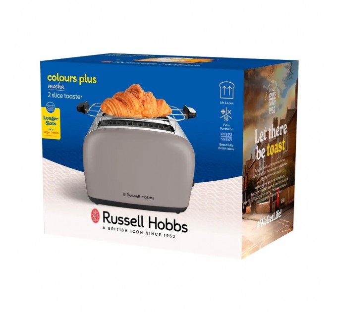 Тостер Russell Hobbs 1671Вт, пластик, подогрев, мокко