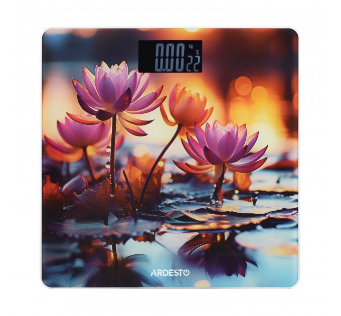 Ваги ARDESTO підлогові LOTUS, 150кг, AAAx2 в комплекті, скло, багатокольорові