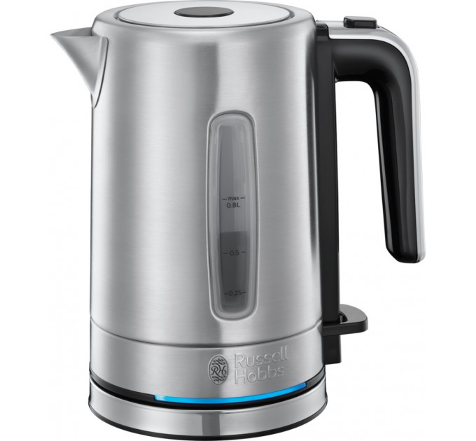 Электрочайник Russell Hobbs Compact Home 0.8л, металл, подсветка, серебристо-черный