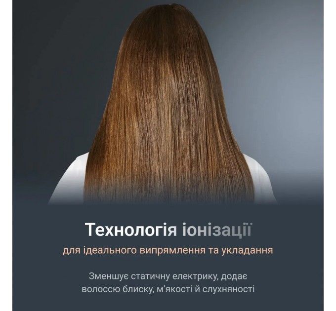 Випрямитель Rowenta Thermostyle, темп.режимов-5, 150-230С, дисплей, ионизация, керамика, титан, черно-серый