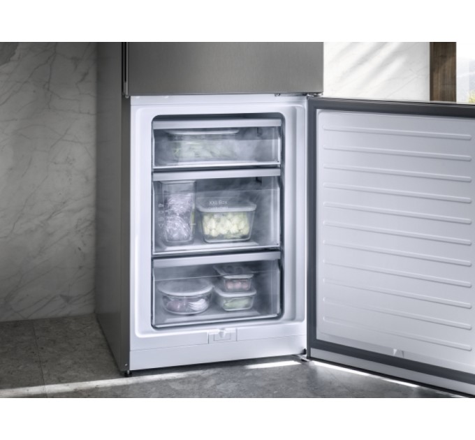 Холодильник Miele з нижн. мороз., 186x60x65, xолод.відд.-214л, мороз.відд.-94л, 2дв., А++, NF, Daily Fresh, нерж