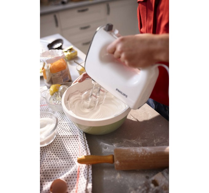 Міксер Philips ручний Viva Collection 450Вт, насадки-4, біло-сірий
