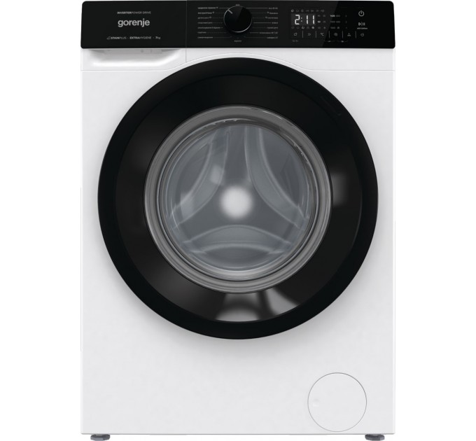Стиральная машина Gorenje фронтальная, 7кг, 1400, A+++, 47см, дисплей, пар, инвертор, белый