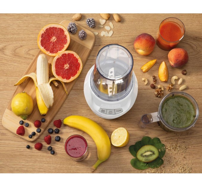 Блендер Gorenje стационарный 1000Вт, чаша-750мл, измельчитель, белый-нерж