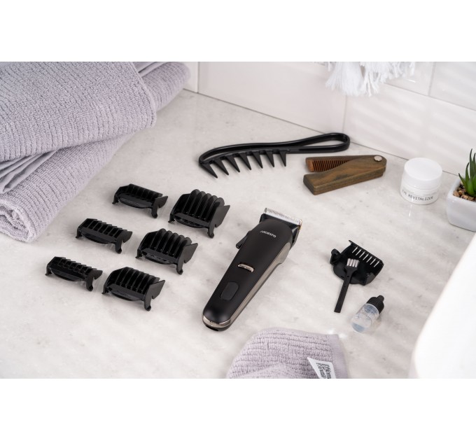 Машинка для стрижки ARDESTO HC-Y32-B, мережа+акум., насадок-6, сталь+кераміка, чорний