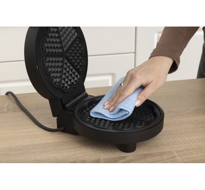 Міні-гриль Gorenje 1000Вт, алюміній, пластина д/вафель, корпус-метал, чорний