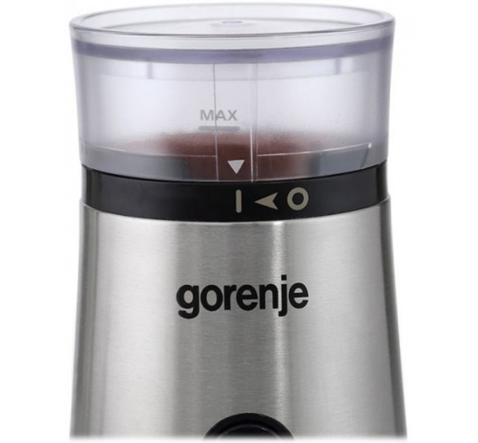 Кофемолка Gorenje роторная 150Вт, объем зерен-60г, металл, черно-серебристый