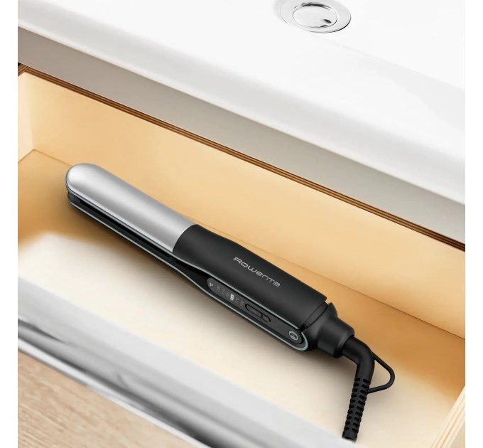 Випрямитель Rowenta Thermostyle, темп.режимов-5, 150-230С, дисплей, ионизация, керамика, титан, черно-серый