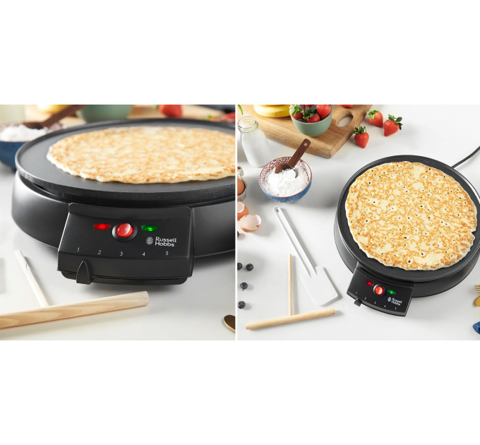 Блинница Russell Hobbs Fiesta 1000Вт, диаметр 30 см, тефлон, черный