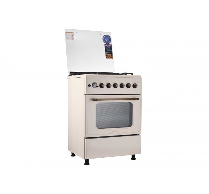 Плита ARDESTO комби Line-R, 53л, 60x60см, конвекция, чугун, подсветка, форсунки LPG (подключение газового баллона), бежевый